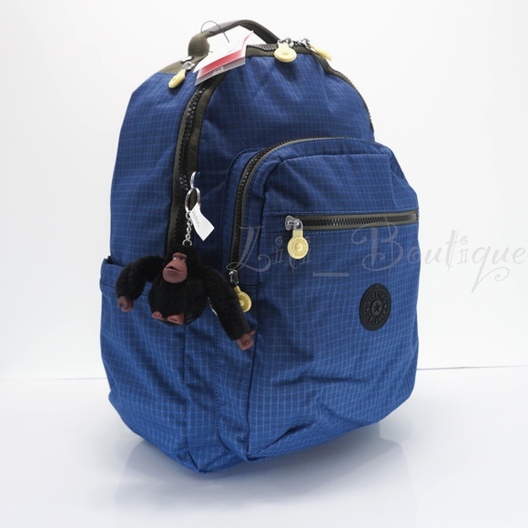 Kipling Seoul Backpack Laptop Travel Bag KI6363 Polyester Worker Blue Multi $134 main image 7